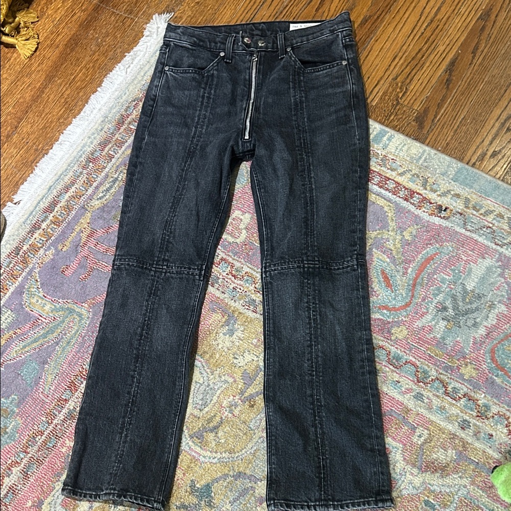 rag & bone Washed Black Straight Jeans